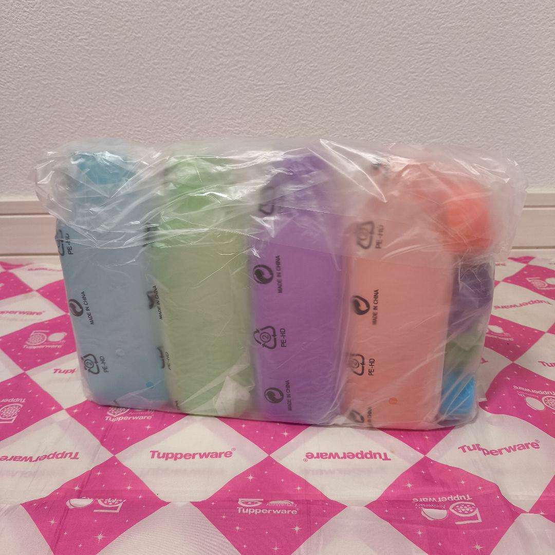 タッパーウェア スクエア エコボトル 500mL（４個）調味料等食品保存にも