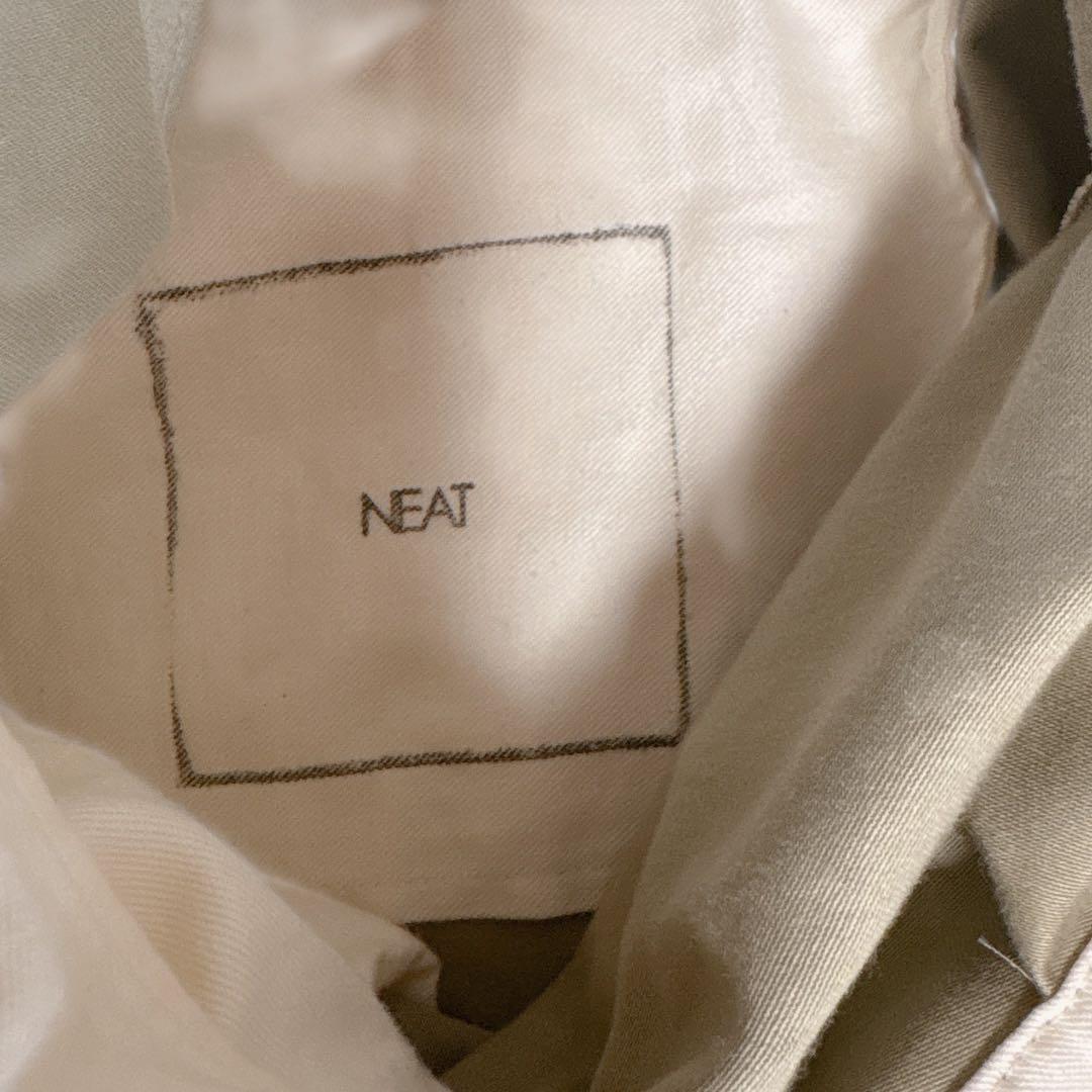 NEAT ニート　オーバーオール　ペイント加工　白ペンキ　サロペット　ベージュ