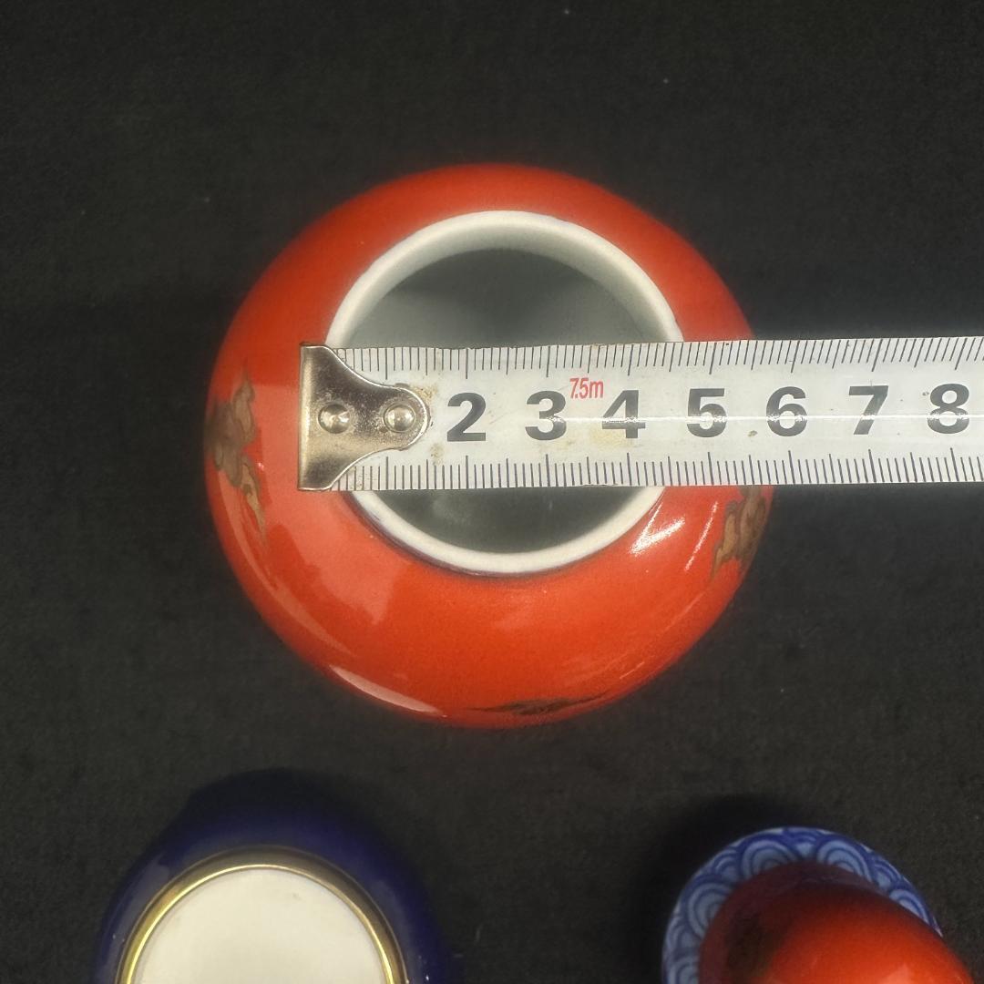 深川製磁 フカガワセイジ 飾壺 染錦手波鶴紋