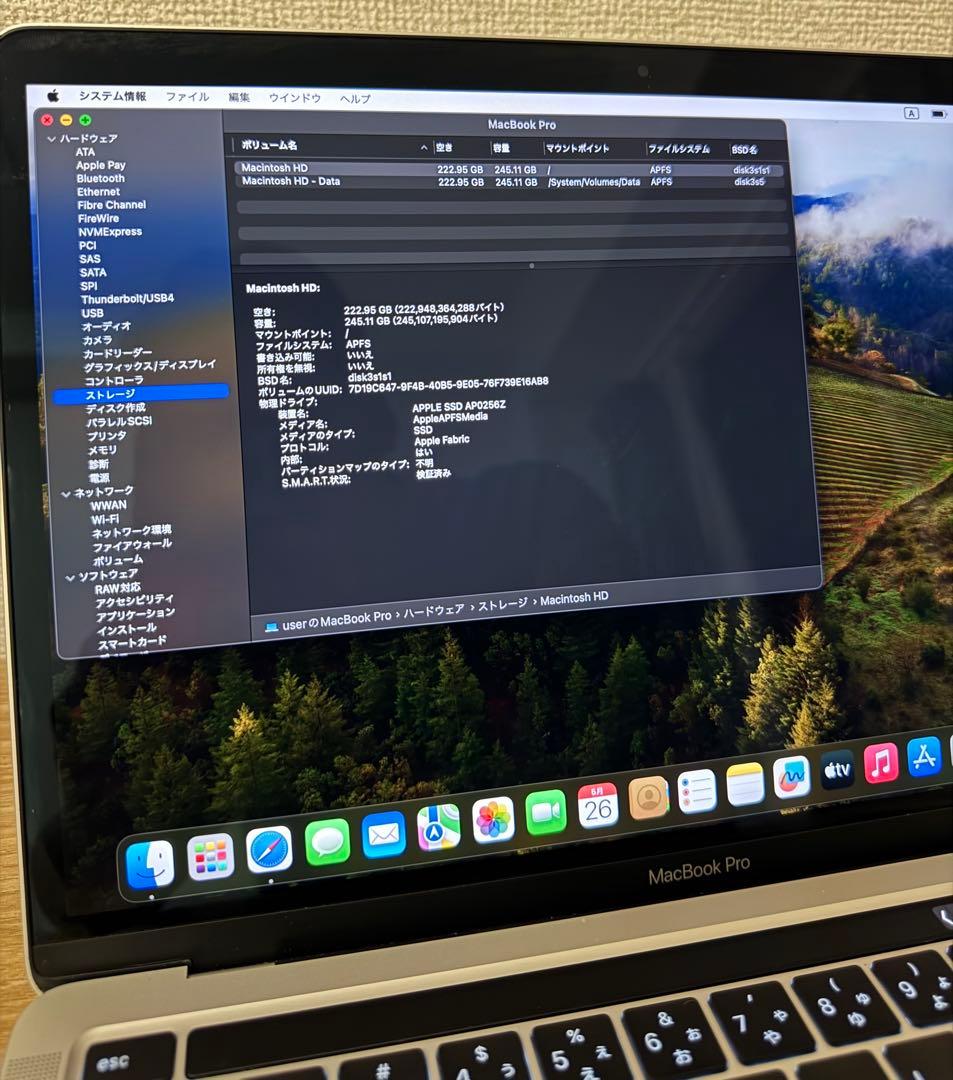 MacBook M2 Pro 2022｜タッチバー付｜8GB/256GB/99%