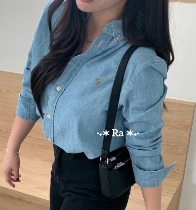 【試着のみ】ラルフローレン大人気オーバーサイズダンガリーシャツ現行品