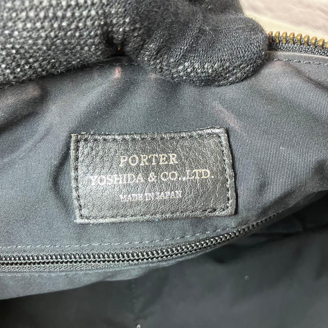美品✨ポーター ウィズ オールレザー シボ革 A4 ビジネスバッグ ブラック