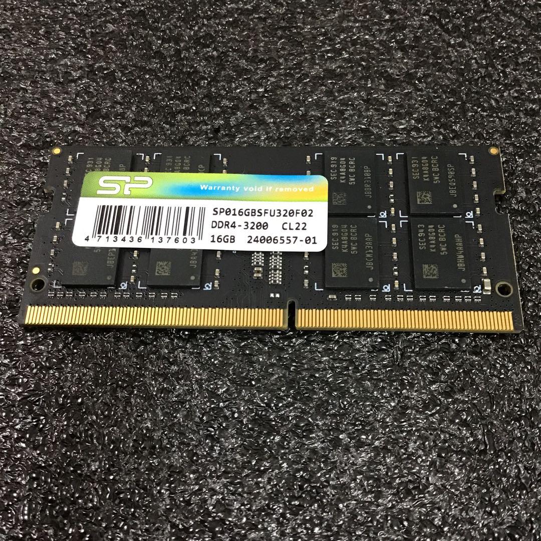 シリコンパワー ノートPC用メモリ DDR4-3200 CL22 16GB×1枚