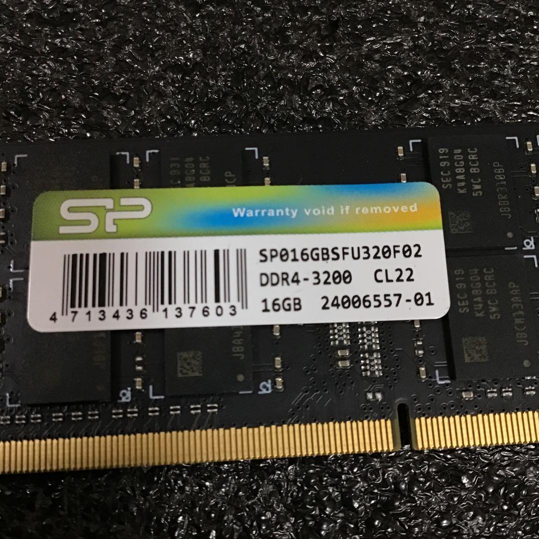 シリコンパワー ノートPC用メモリ DDR4-3200 CL22 16GB×1枚
