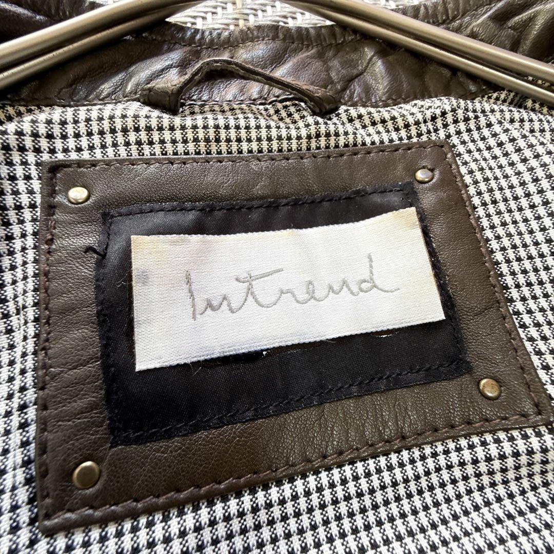 MaxMara Intrend 羊革 ノーカラージャケット シングルライダース