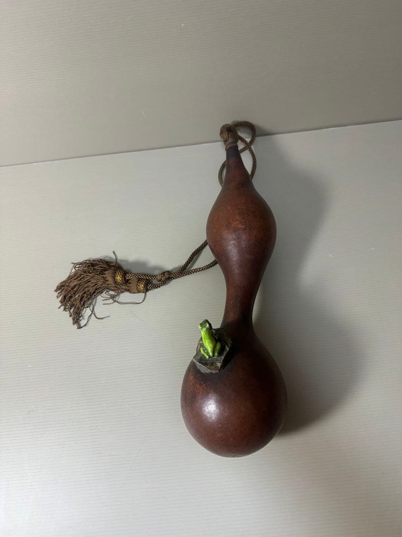 2134  時代提げ物　古瓢箪　徳利　カエル　時代物