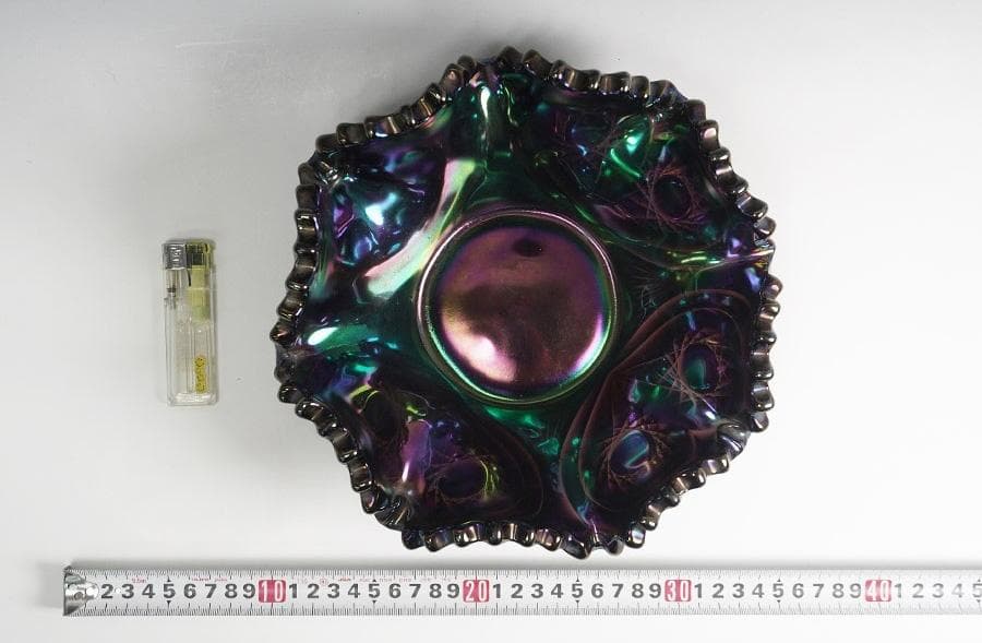 Carnival Glass カーニバルガラス ボール オーロラ パープル