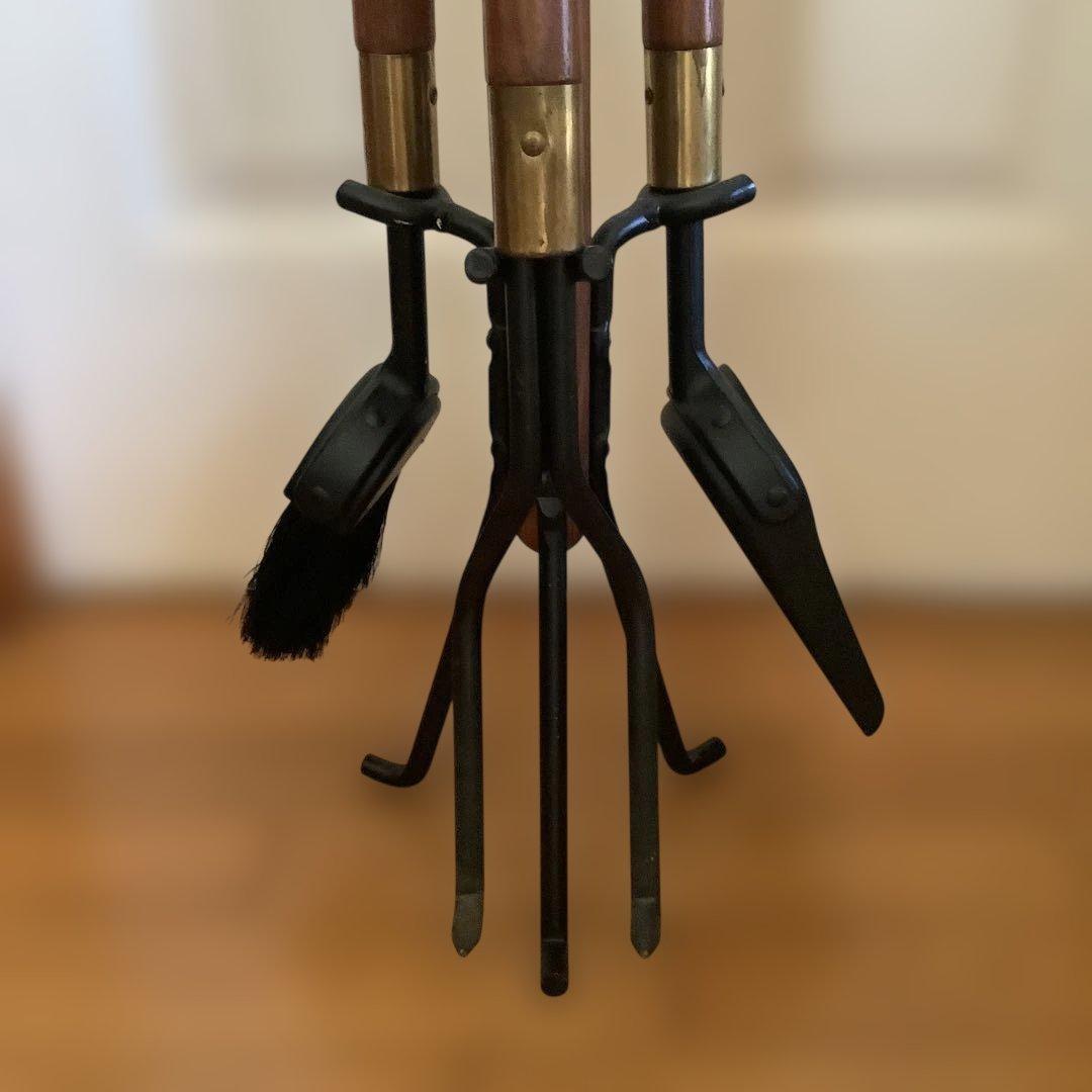 【専用】暖炉　薪ストーブ　ファイヤーツールセット スタンド付き　掃除道具
