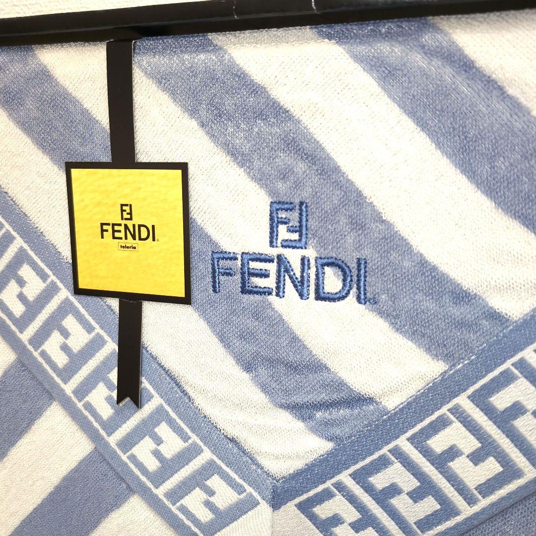 ✨新品 FENDI フェンディ タオルケット 青と白のストライプ 未使用品