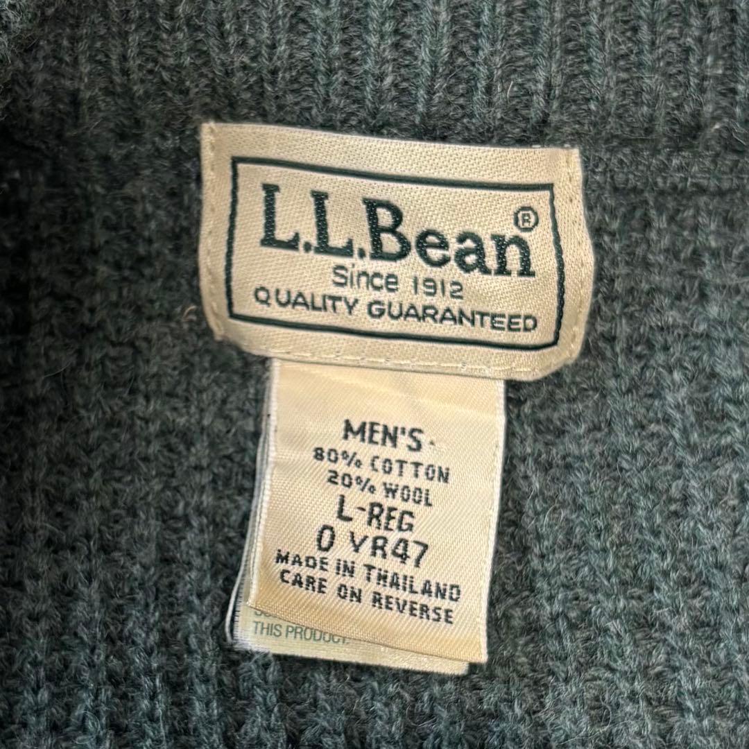 エルエルビーン　ヘンリーネック　ニット　ワッフル　コットン、ウール