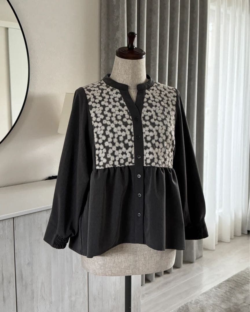 【完売品】ジュールズプラスJours+ ブラウス カモミール グレー3L