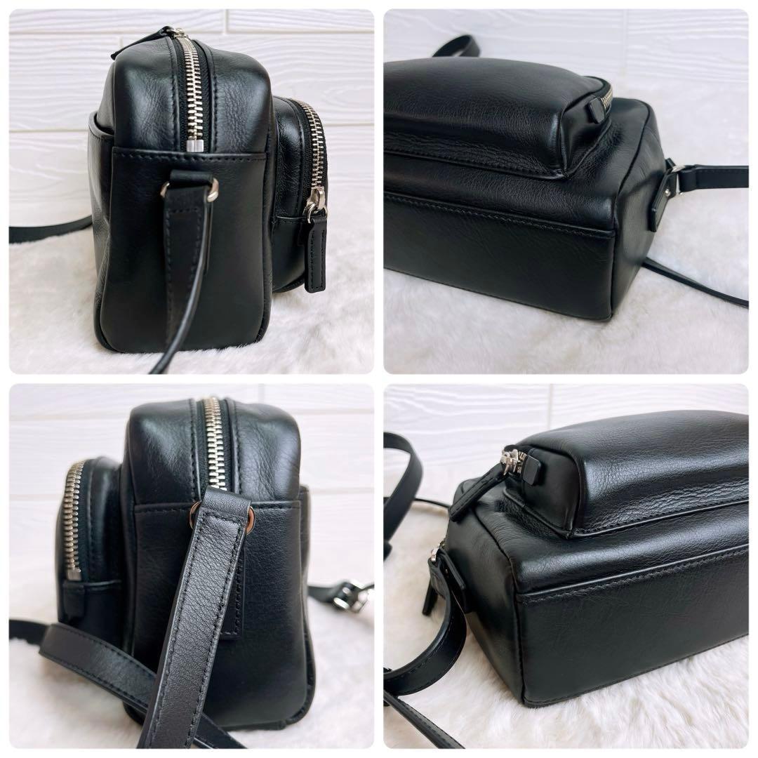 極美品☆agnes b.アニエスベー2wayショルダーバッグ カメラ レザー 黒