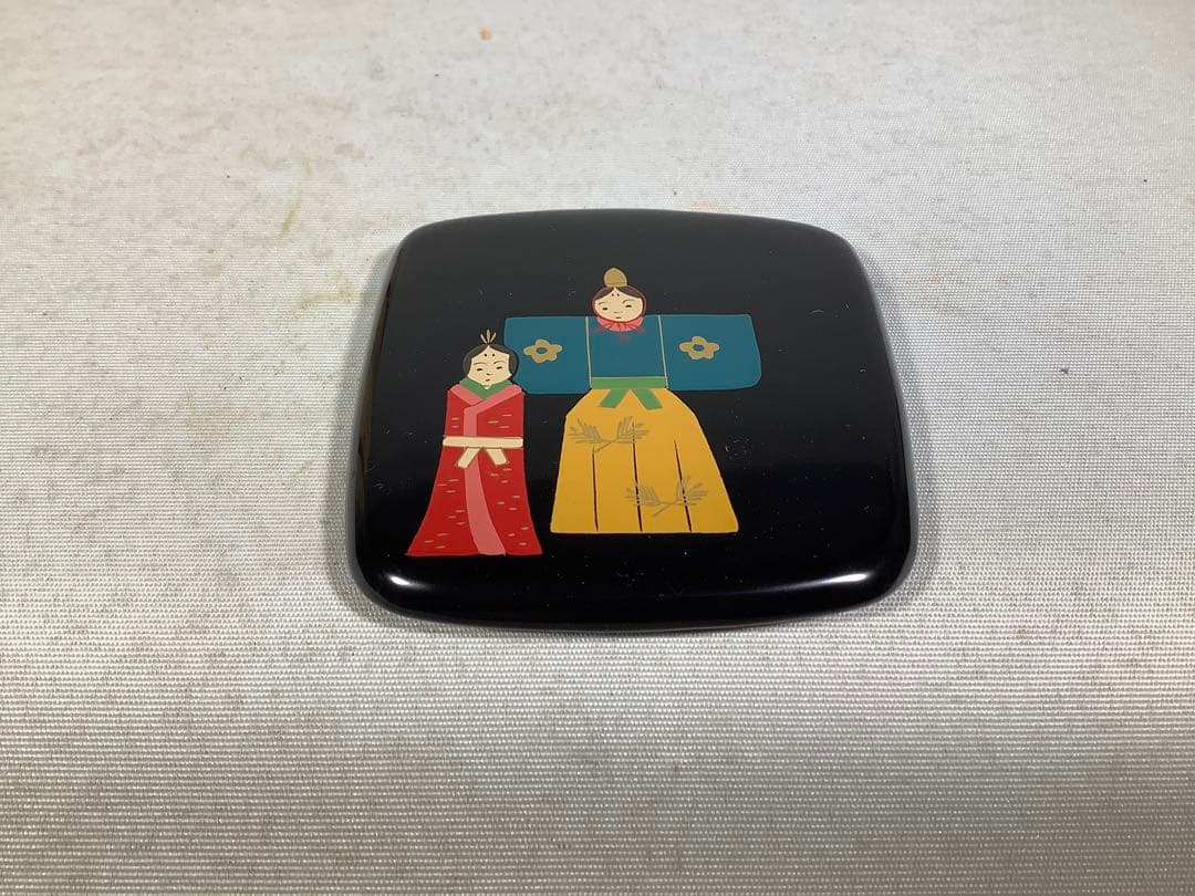 立雛蒔絵　一閑四方棗　竹内幸斎　茶道具　送料無料