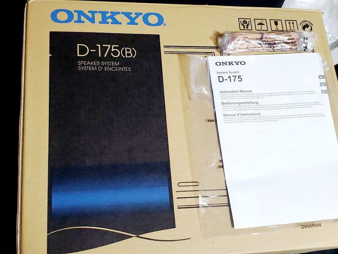 良品 元箱付き ONKYO D-175 ブラック ブックシェルフスピーカー