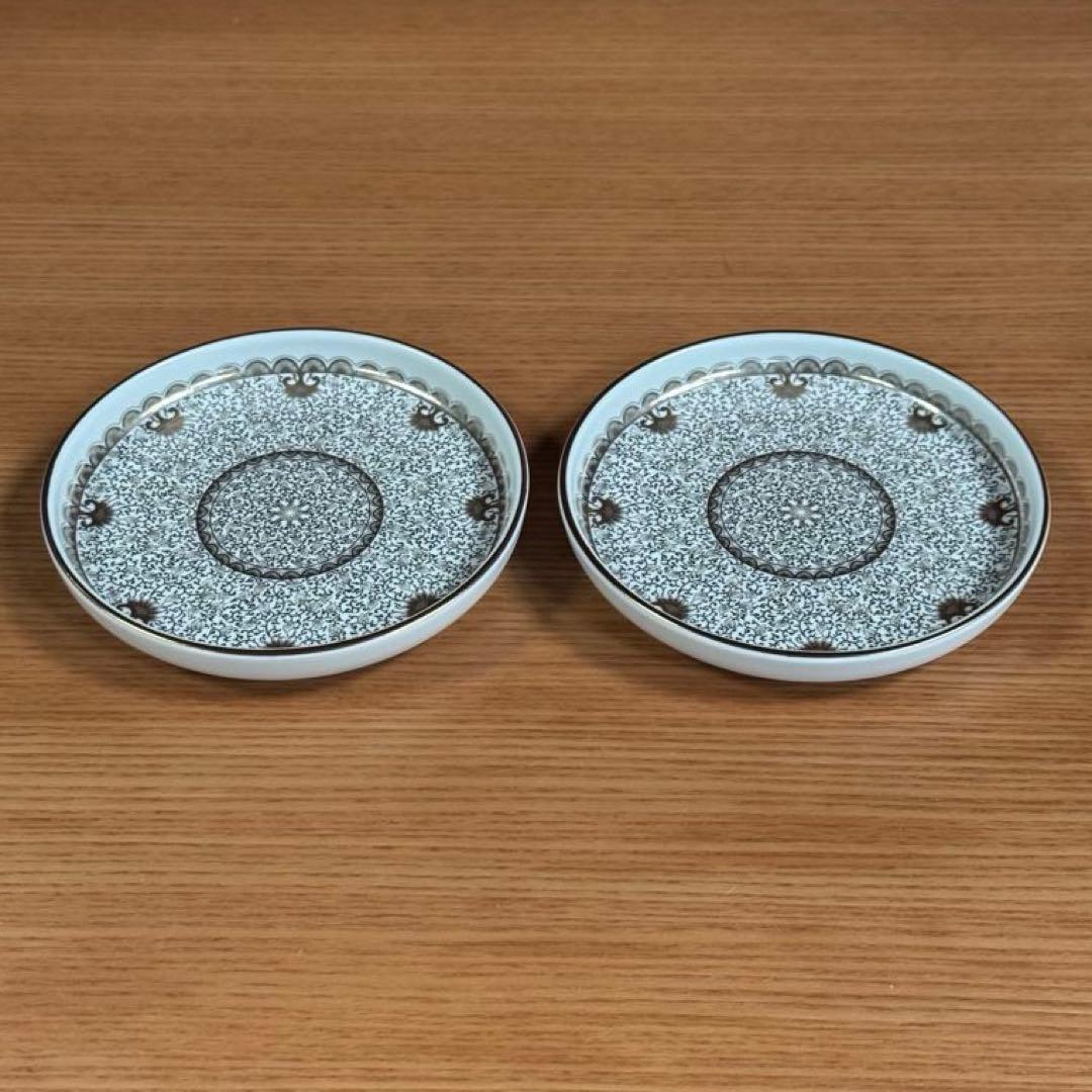 アリタポーセリンラボ JAPAN EARTH 銘々皿 更紗 ゴールド 2枚セット