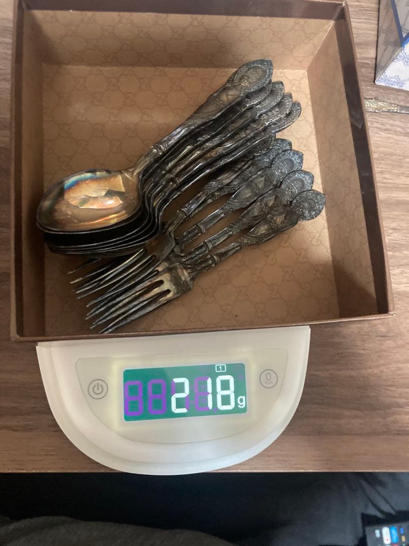 銀食器　スプーン　桜富士