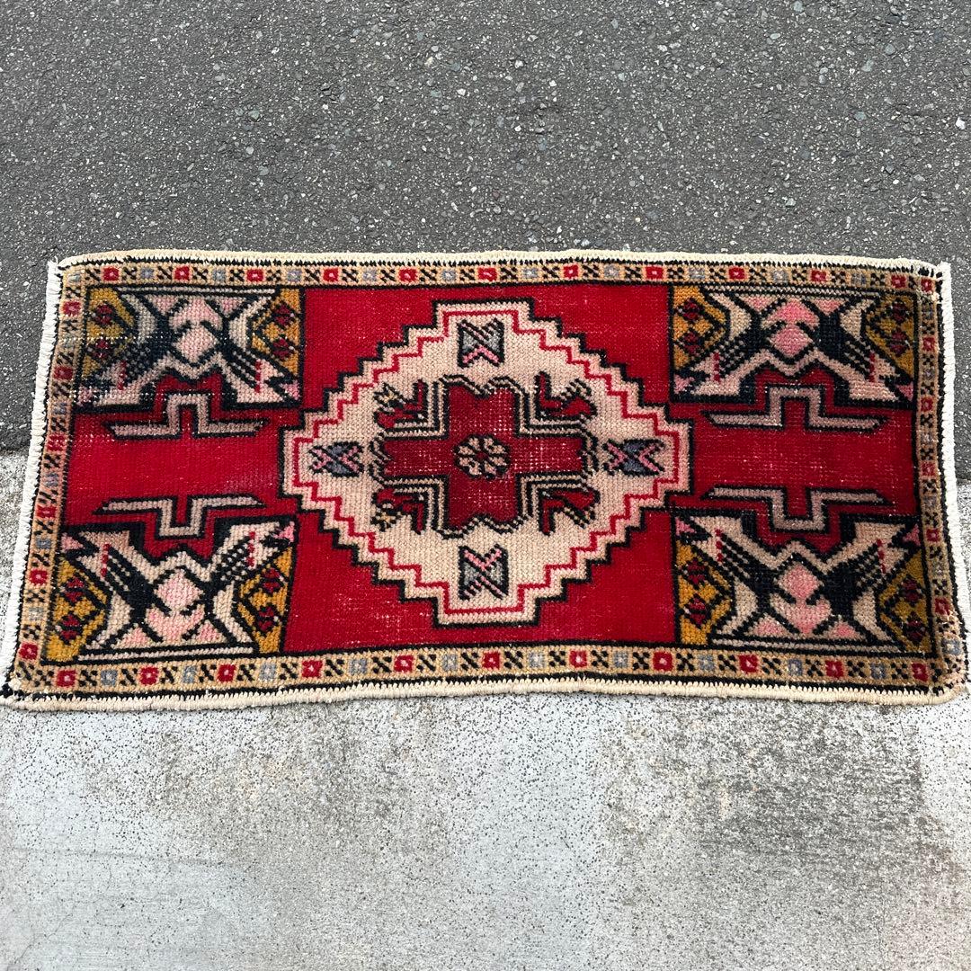 ヴィンテージ トライバル ラグ年代織りトルコ絨毯