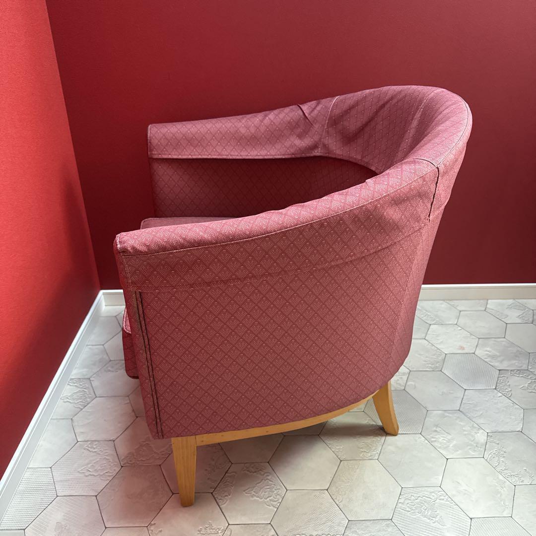 【たのメル便】クラシック調 1人掛けソファ ローズピンク ジャカード織