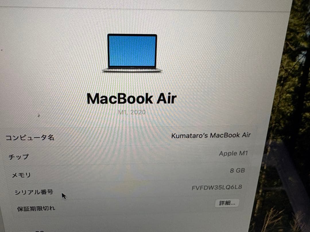Apple MacBook M1チップ 2020 256G 13型 シルバー