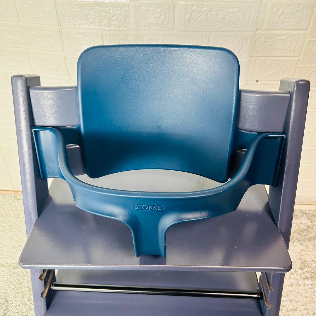 廃盤カラー　ストッケ　トリップトラップ　ダークブルー　ベビーセット付　S/N5