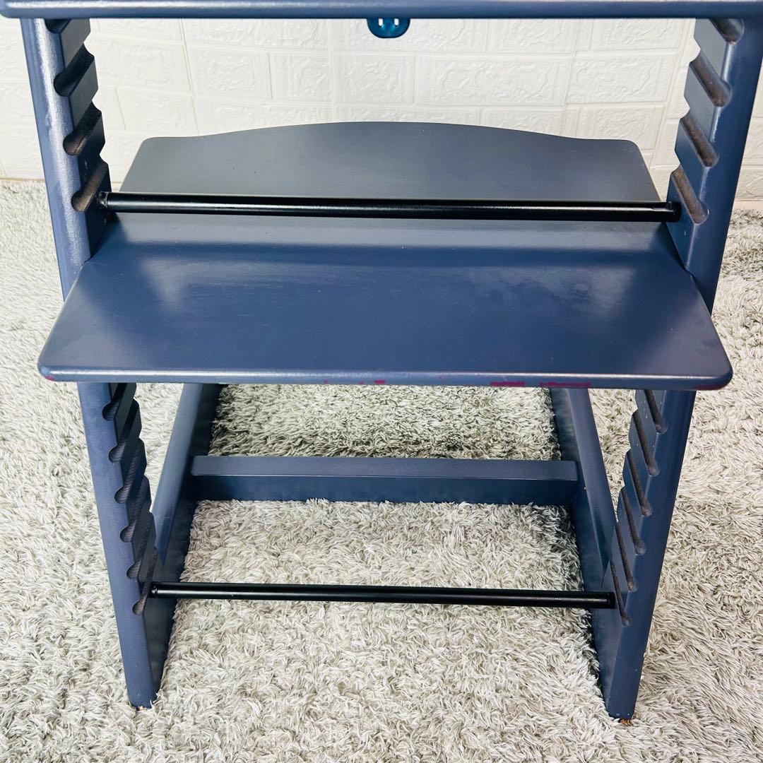 廃盤カラー　ストッケ　トリップトラップ　ダークブルー　ベビーセット付　S/N5