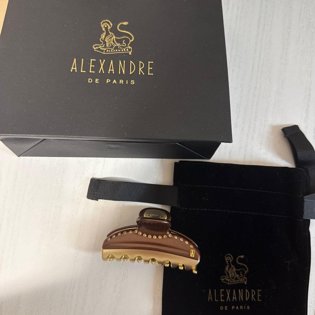 【試着のみ】アレクサンドルドゥパリ　ヘアクリップ　M ブラウン