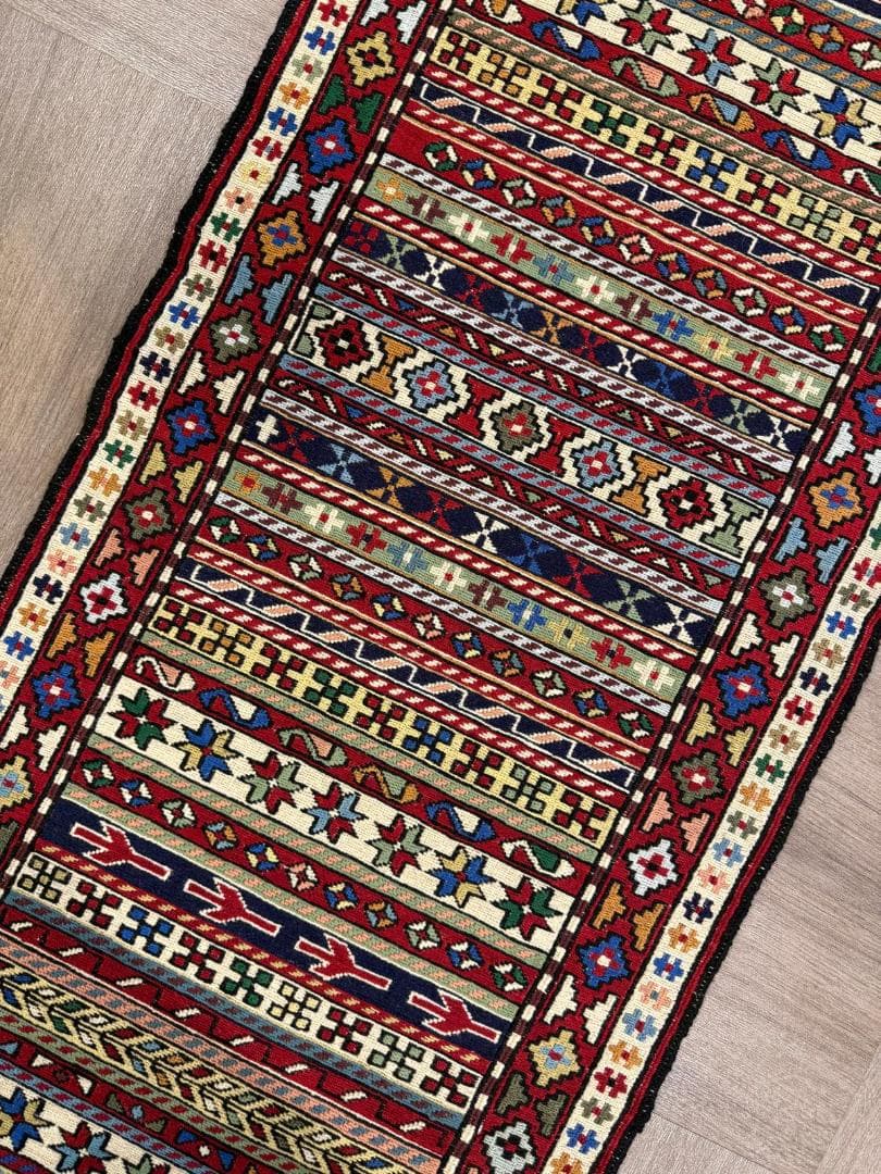 手織り アゼルバイジャン スマック キリム ランナー 192x59cm ペルシャ