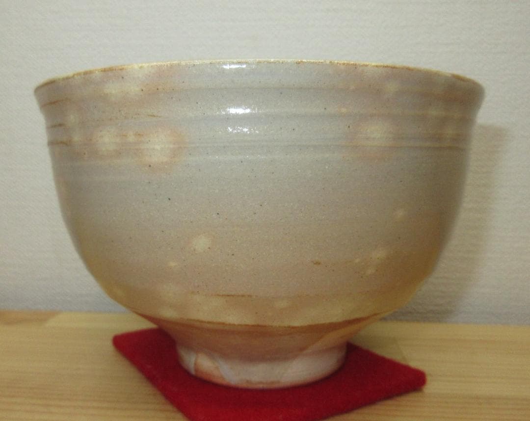 送料込【逢絢亭】茶道具 茶碗 朝日焼 鹿背茶碗 ７４代 朝日豊斎 共箱入り