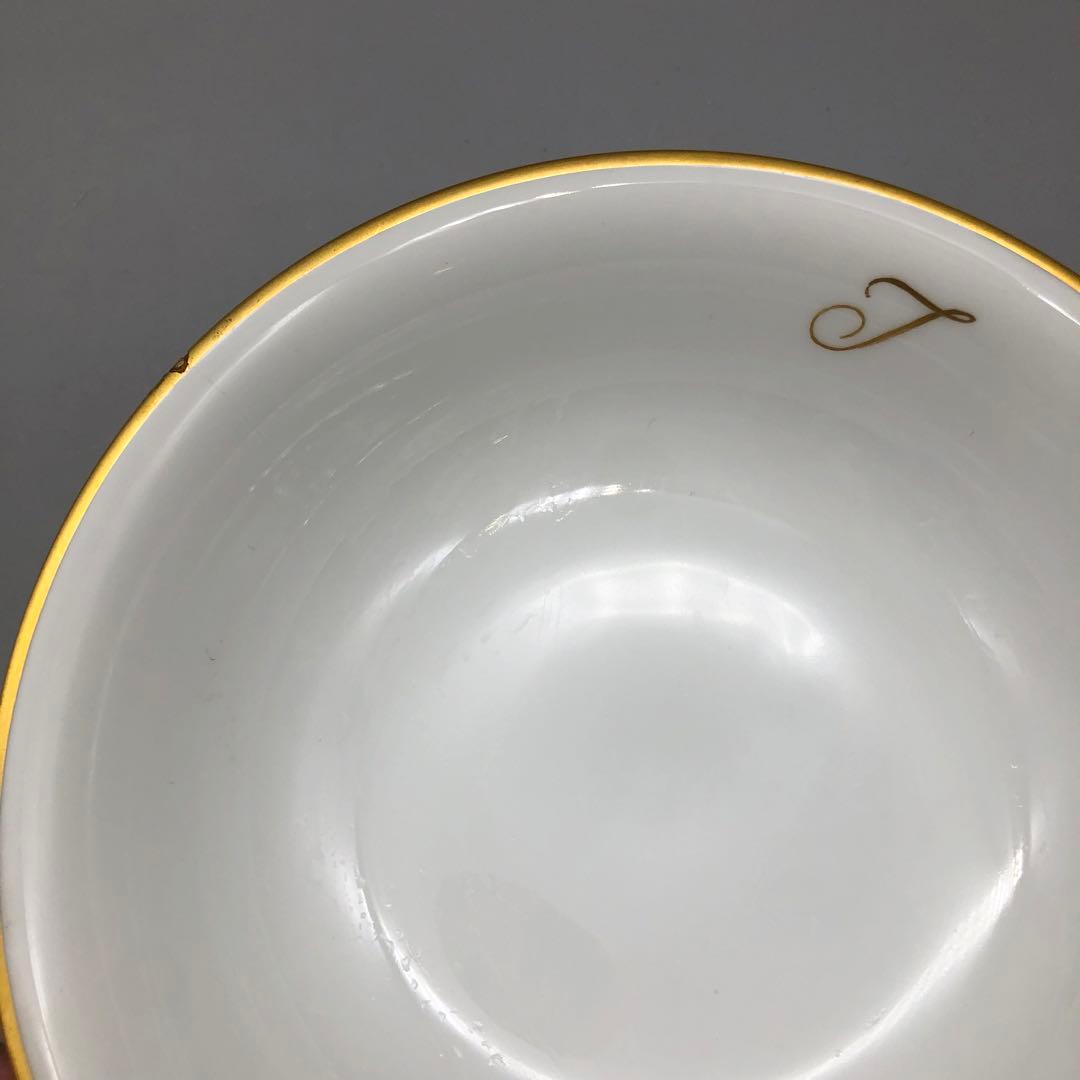 オークラ大倉陶園ゴールドラインイニシャルTカップソーサーボウル高台皿アンティーク