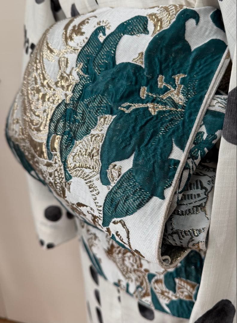 大人兵児帯【シャクヤク紅】【グリーンリリアルプ】のセット