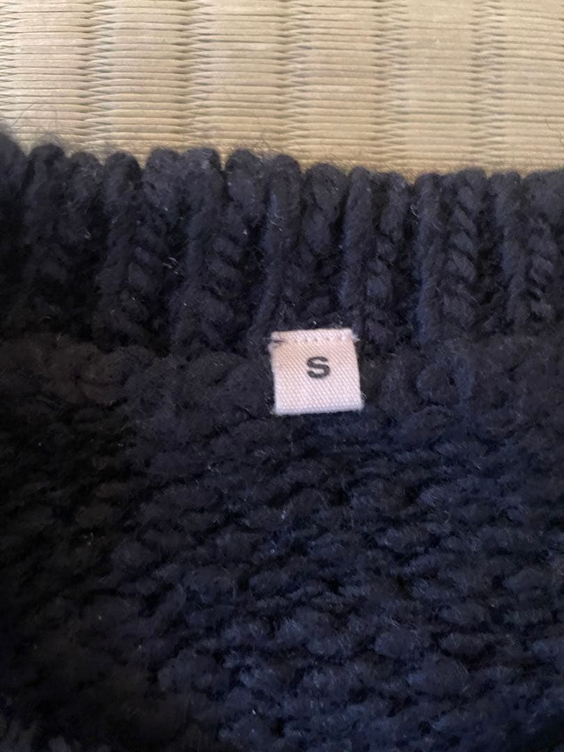 MUJI Labo 紳士 メリノウールローゲージクルーネックセーター ブラックS