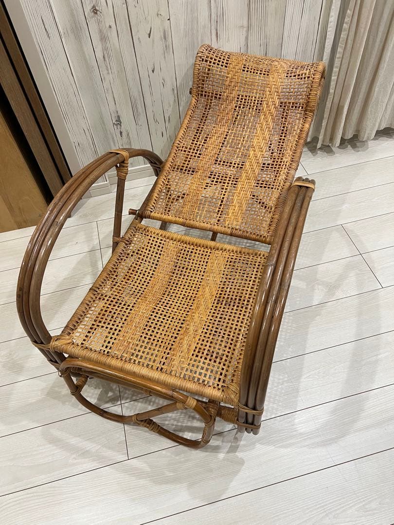 ラタン リクライニングロッキングチェア ヴィンテージ たのメル便にて発送