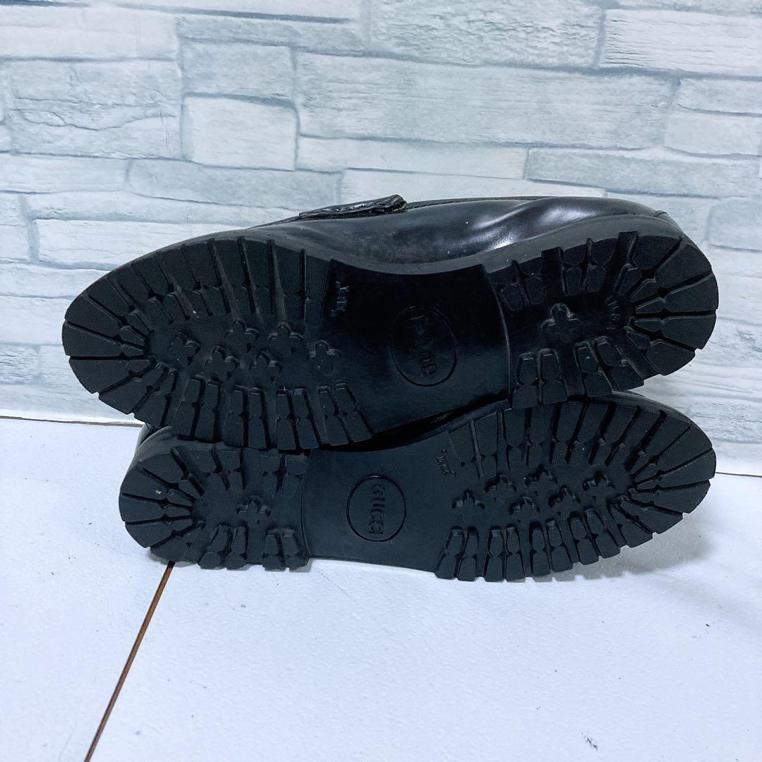 GUCCI グッチ ホースビットローファー 23 コマンドソール 本革 黒 防滑