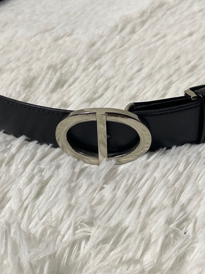 Christian Dior ディオール 本革 レザーベルト ブラック 仏製