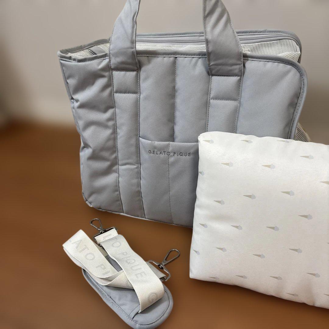 ジェラート ピケ　CAT&DOG ミニサイズキャリーバッグ　ブルー