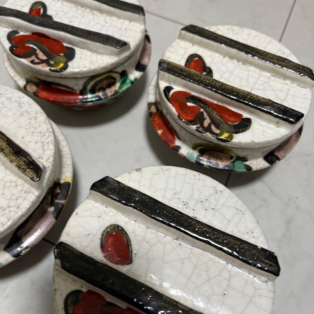 乾山　京焼　達磨　釜型　色絵　6客セット　アンティーク　骨董　尾形乾山　向付