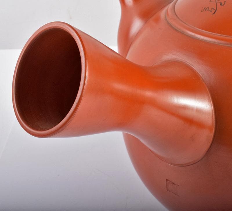 煎茶道具　常滑焼　玉光陶園造　朱泥　大急須　高さ約25cm　共箱　G　3769B