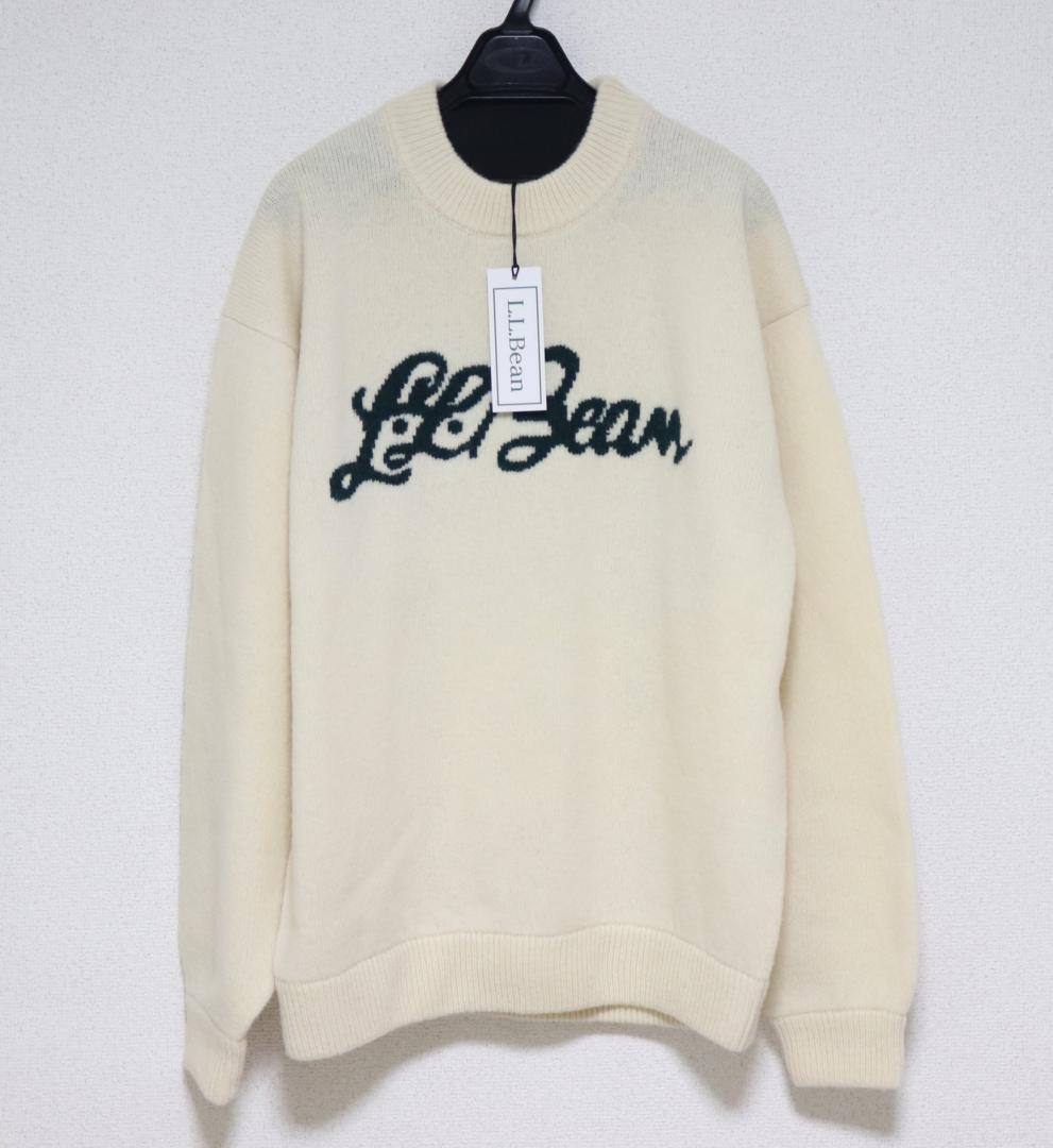 新品【L.L.Bean エルエルビーン 】毛100％ ロゴ ニット セーター L