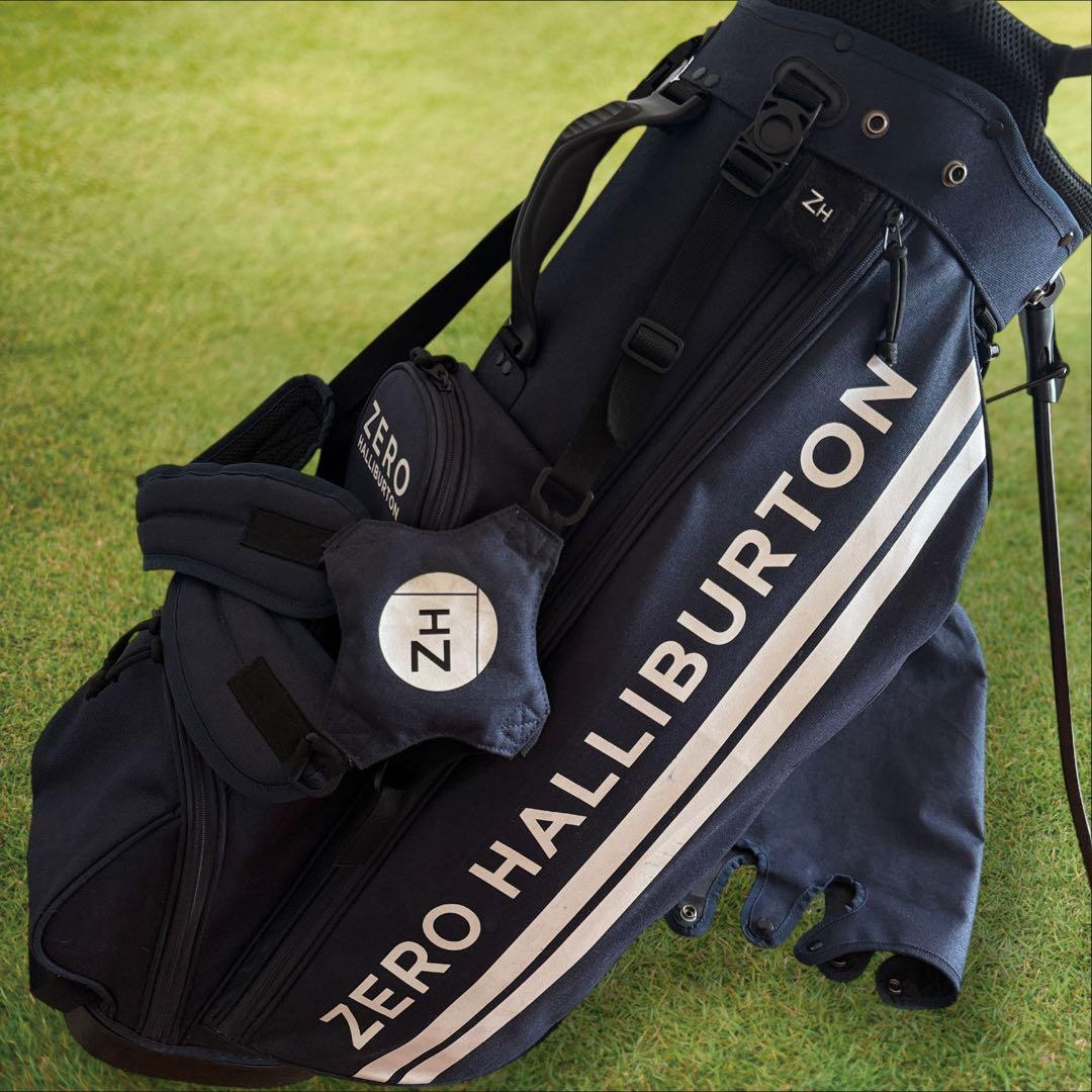 ゼロハリバートン　キャディバッグ　ショルダー式　スタンド式　軽量　紺　ネイビー