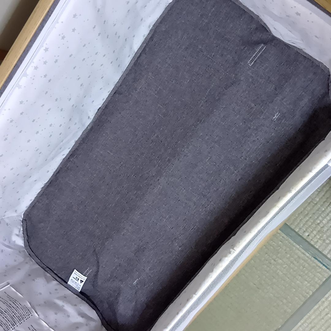 HZDMJ 折りたたみ　ベビーベッド　添い寝　グレー　取扱説明書・収納袋付属