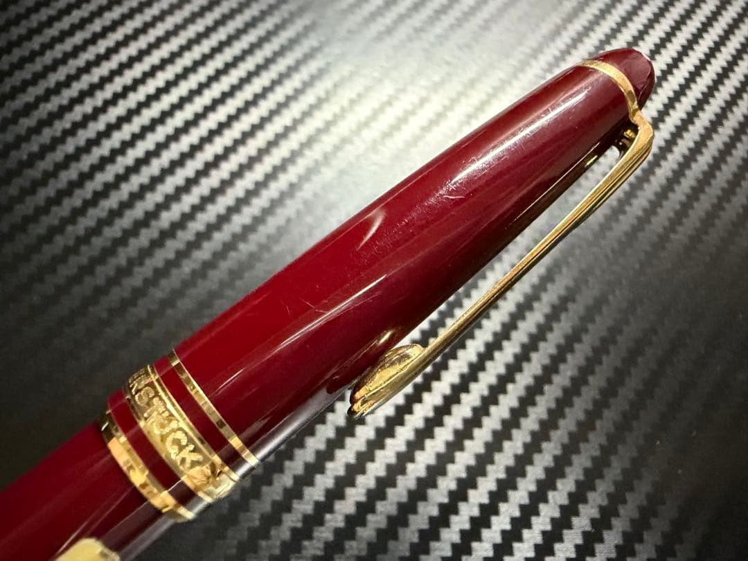 美品 モンブラン マイスターシュテュック 144 ボルドー 全金 F 万年筆