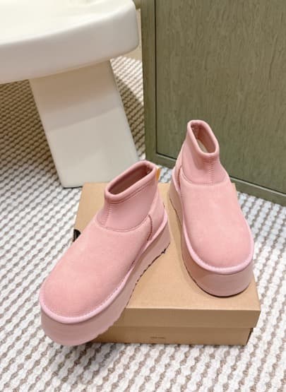 ピンクスエード ロングブーツ 24cm