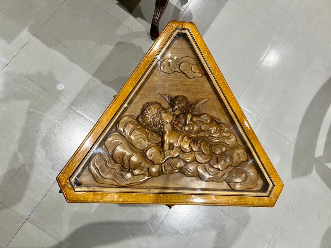 GMIH125◯西洋 アンティーク サイドテーブル コーヒーテーブル 花台 彫刻