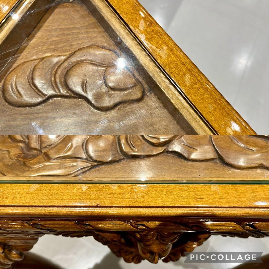 GMIH125◯西洋 アンティーク サイドテーブル コーヒーテーブル 花台 彫刻