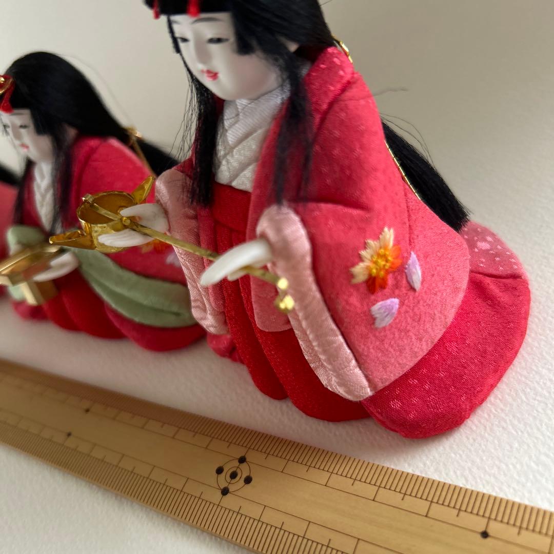 木目込み　雛人形　三人官女　ミニ　刺繍