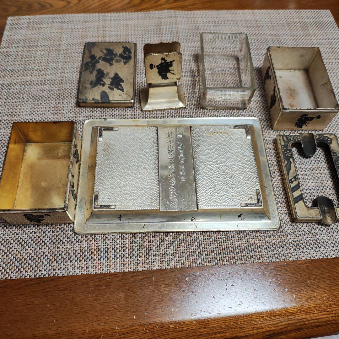 激レア　伝統的な金属工芸品 煙草盆セット
