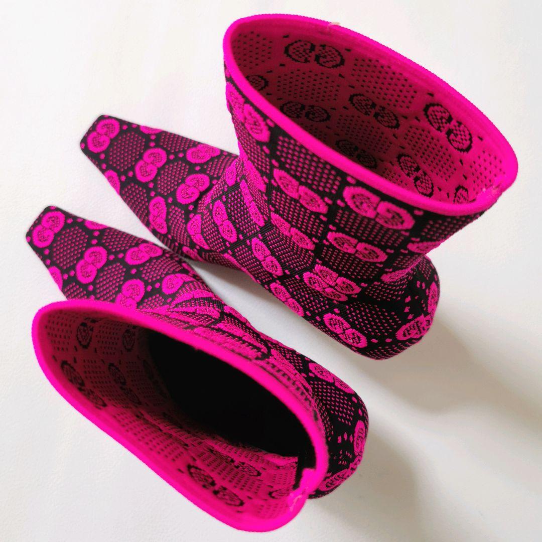 未使用級✨GUCCI アンクルブーツ ソックスタイプ GG柄 ブーティ 35