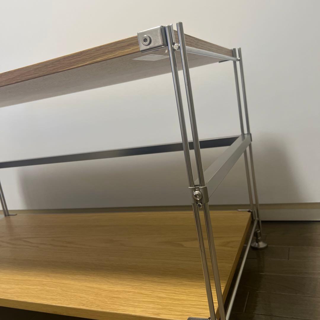 無印良品　ステンレスユニットシェルフ　オーク材