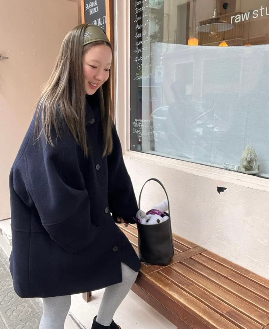 ジャケット・アウター CAROL SHOPPE GRANPA WOOL COAT NAVY