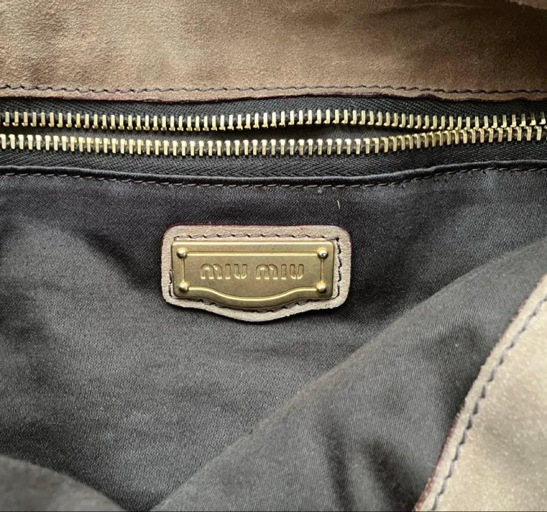 MIUMIU ミュウミュウ リボン レザー ショルダーバッグ 2way ヌバック